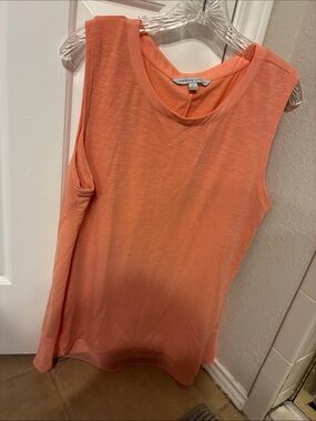 Adrienne Vittadini Lightweight Coral-Orange Sleeveless Tank